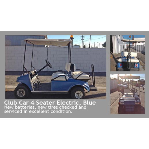 Club Car 4 Seater Electric, Blue 