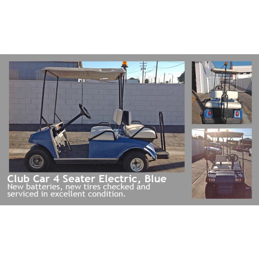 Club Car 4 Seater Electric, Blue 